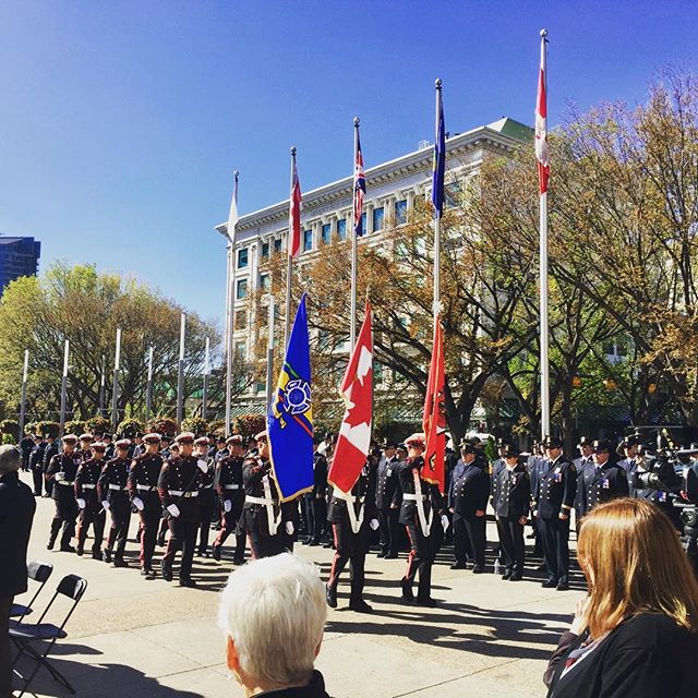At the Fallen Firefighters Memorial today, where we honoured the @cgyfirefighters lost in the line of duty. On behalf of all of us, thank you to the brave men and women who serve and protect our community. It was very sad to have known so many names called out today.